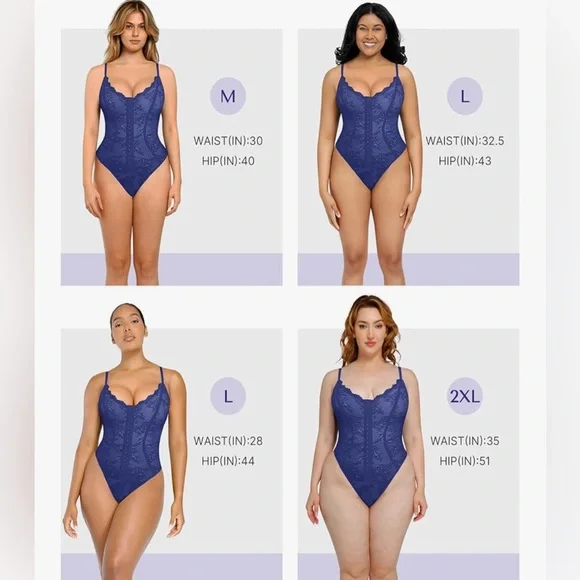 SHAPELLX Lace Bodysuit for Women Tummy Control Shapewear Backless Body Suits - Picture 5 of 5